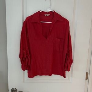 Max Studio Vibrant Red Blouse